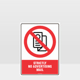 Custom Sign,Prohibition Strictly No Advertising Mail Sign